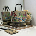 DIOR 26S BOOK TOTE BAG 25 IN MUTICOLOR RAFFIA STYLE 1
