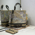 DIOR 26S BOOK TOTE BAG 34 IN MUTICOLOR RAFFIA STYLE 3