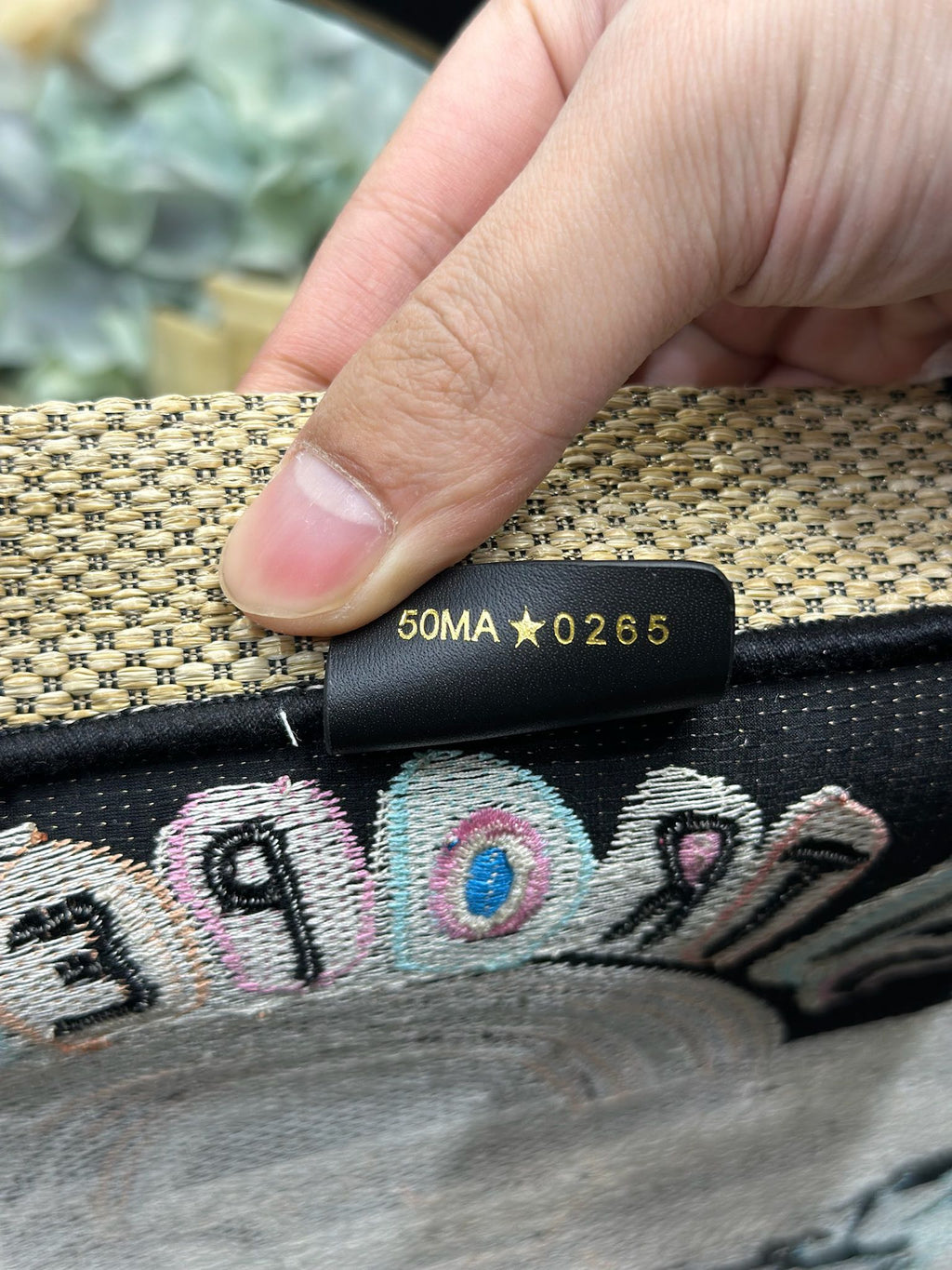 DIOR 26S BOOK TOTE BAG 34 IN MUTICOLOR RAFFIA