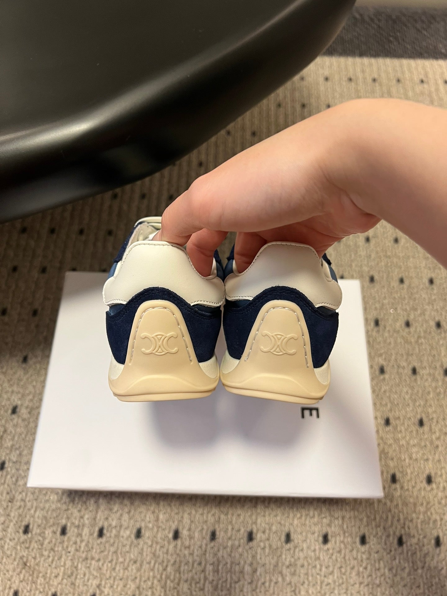 CELINE 26S RACER SNEAKERS IN NAVY BLUE FABRIC AND SUEDE