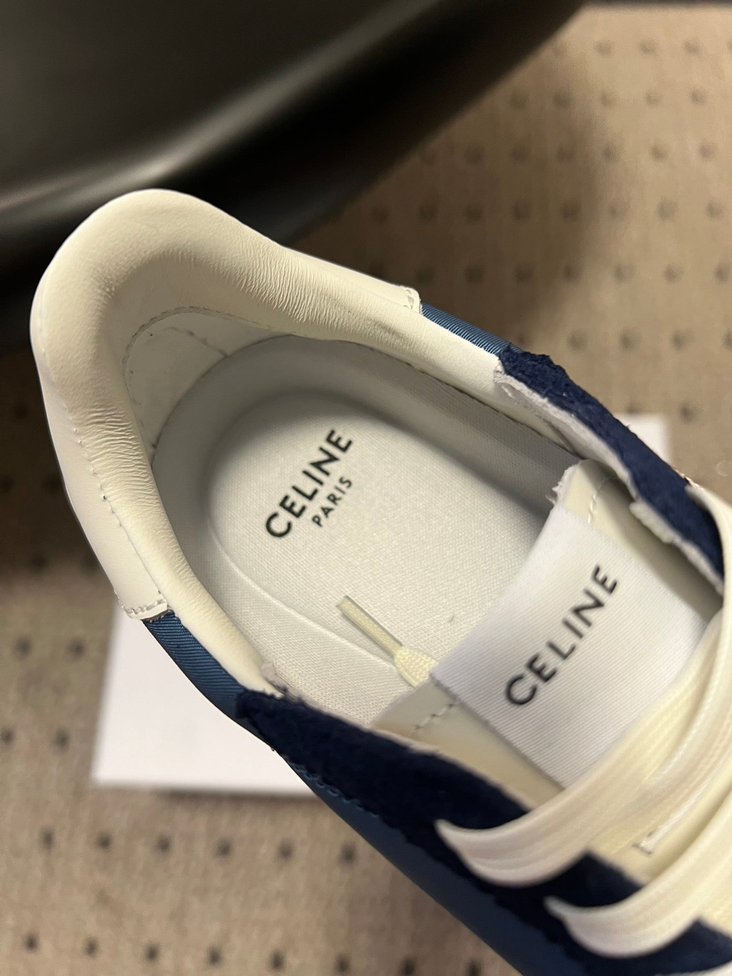CELINE 26S RACER SNEAKERS IN NAVY BLUE FABRIC AND SUEDE