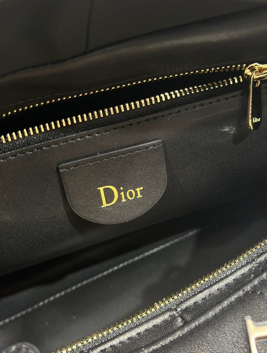 DIOR 26S LADY BAG 34 IN BLACK CALFSKIN
