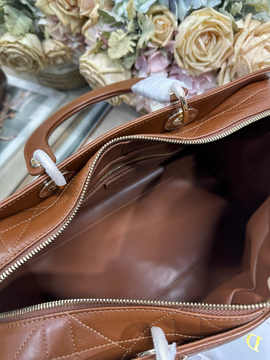 DIOR 26S LADY BAG 34 IN DARK BROWN CALFSKIN