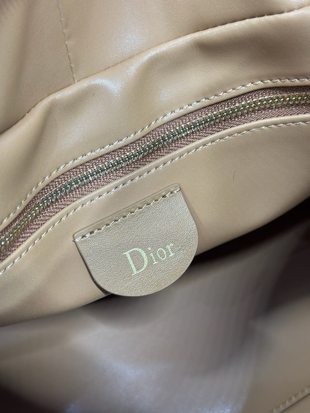 DIOR 26S LADY BAG 34 IN LIGHT BROWN CALFSKIN