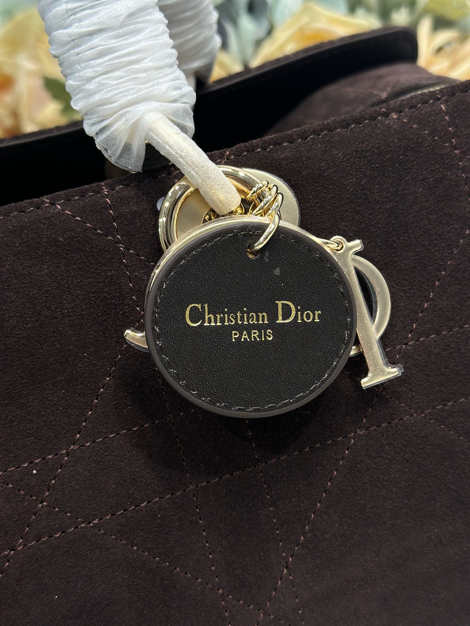 DIOR 26S CANNAGE GRANVILLE 34 IN DARK BROWN SUEDE