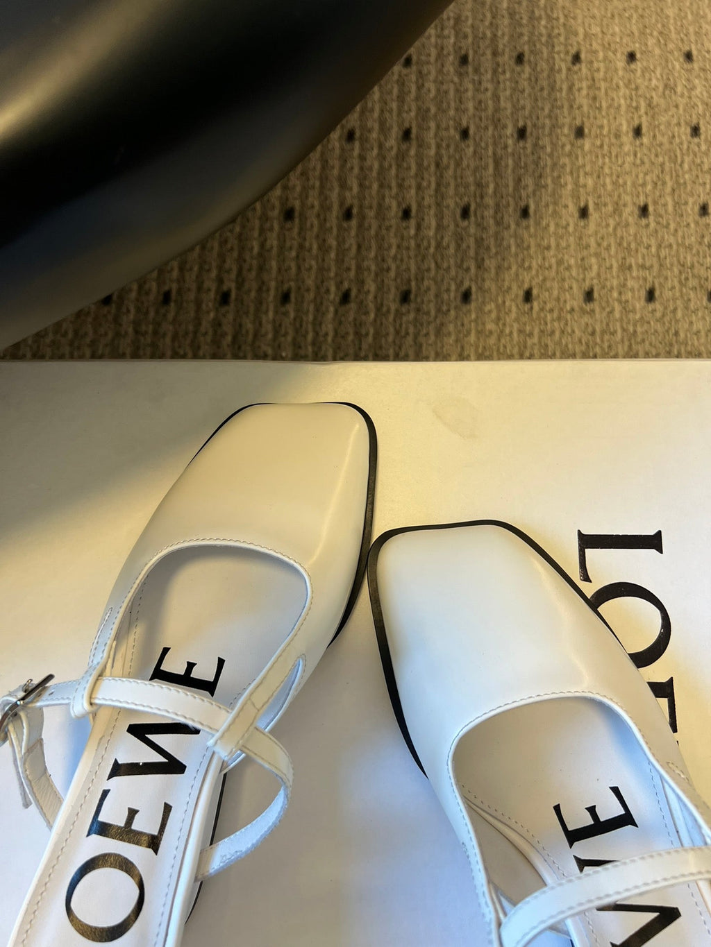 LOEWE 26S ONDA MULE 45MM IN WHITE GLOSSY CALFSKIN