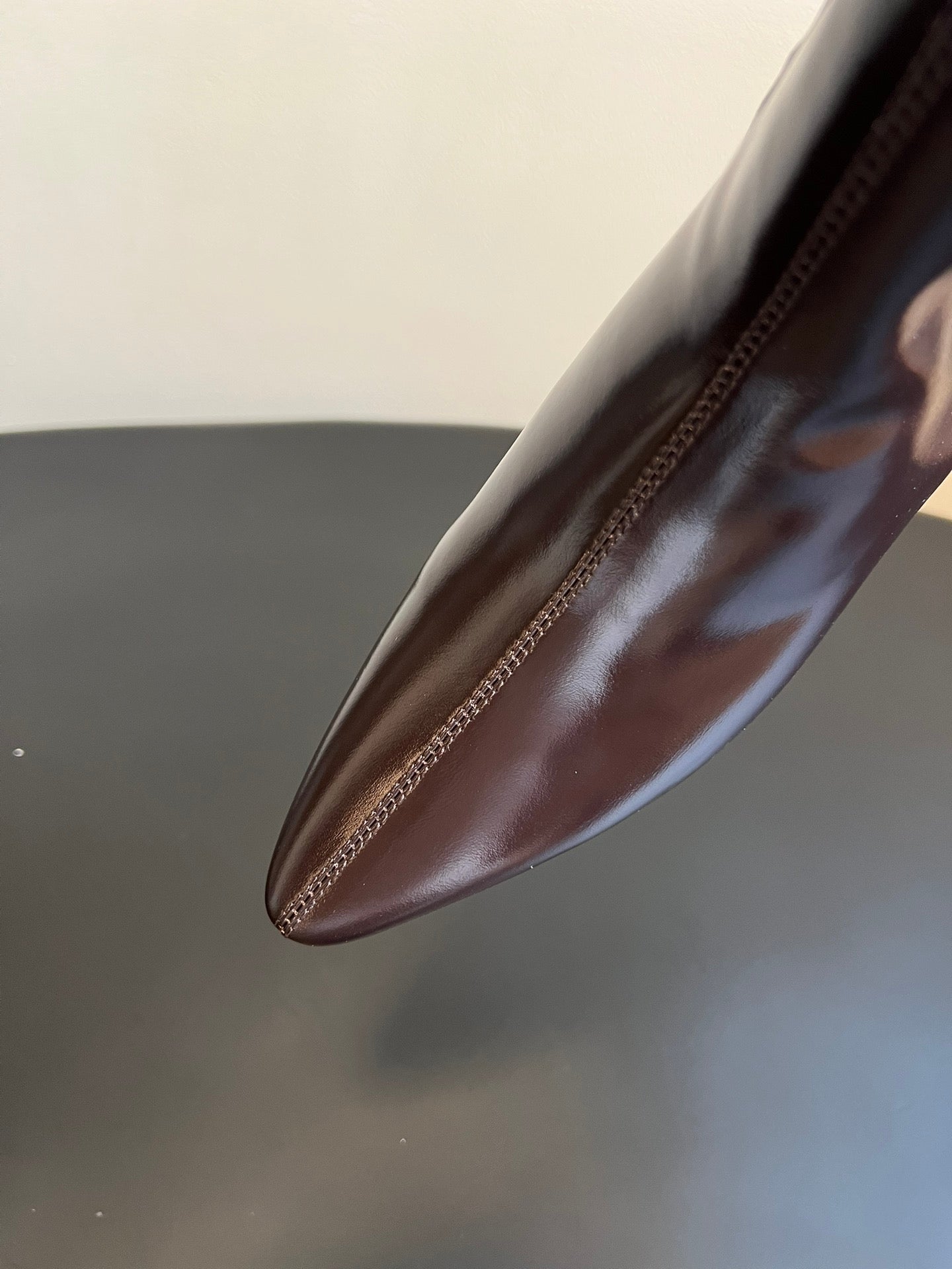 BOTTEGA VENETA 26S POINTED-TOE BOOTS 50 MM IN DARK BROWN CALFSKIN