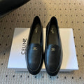 CELINE 26S FLAT LOAFERS IN BLACK LAMBSKIN