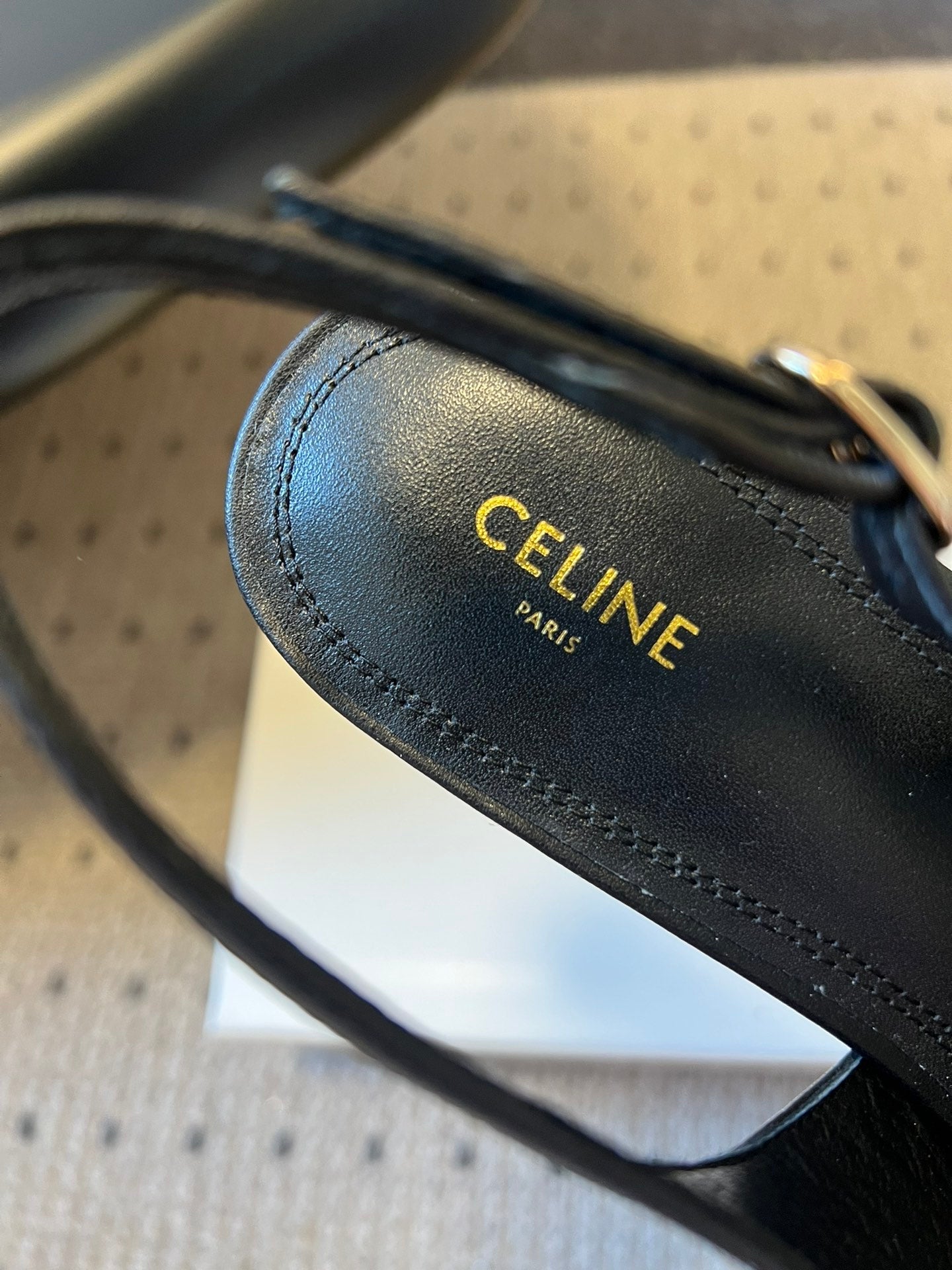 CELINE 26S HIGH-HEEL SLINGBACK 45 MM IN BLACK CALFSKIN