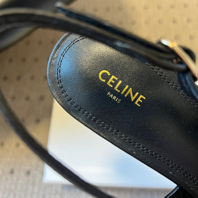 CELINE 26S HIGH-HEEL SLINGBACK 45 MM IN BLACK CALFSKIN