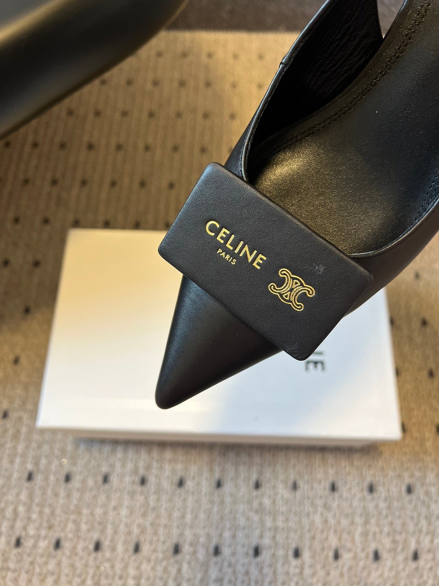 CELINE 26S HIGH-HEEL SLINGBACK 45 MM IN BLACK CALFSKIN