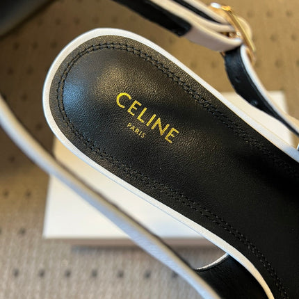 CELINE 26S HIGH-HEEL SLINGBACK 45 MM IN WHITE CALFSKIN