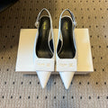 CELINE 26S HIGH-HEEL SLINGBACK 45 MM IN WHITE CALFSKIN