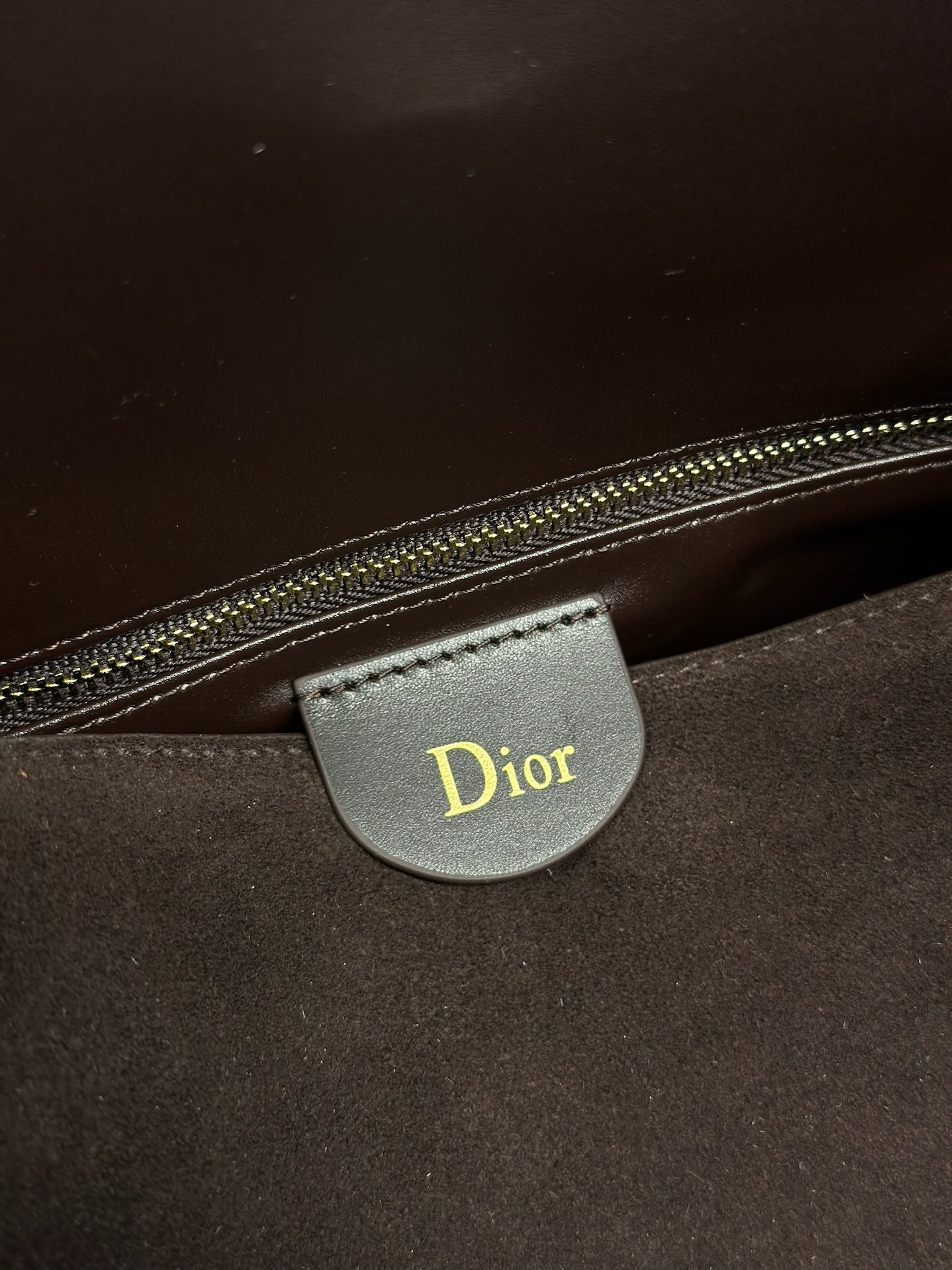 DIOR 26S DIORLY BAG 33 IN DRAK BROWN SUEDE