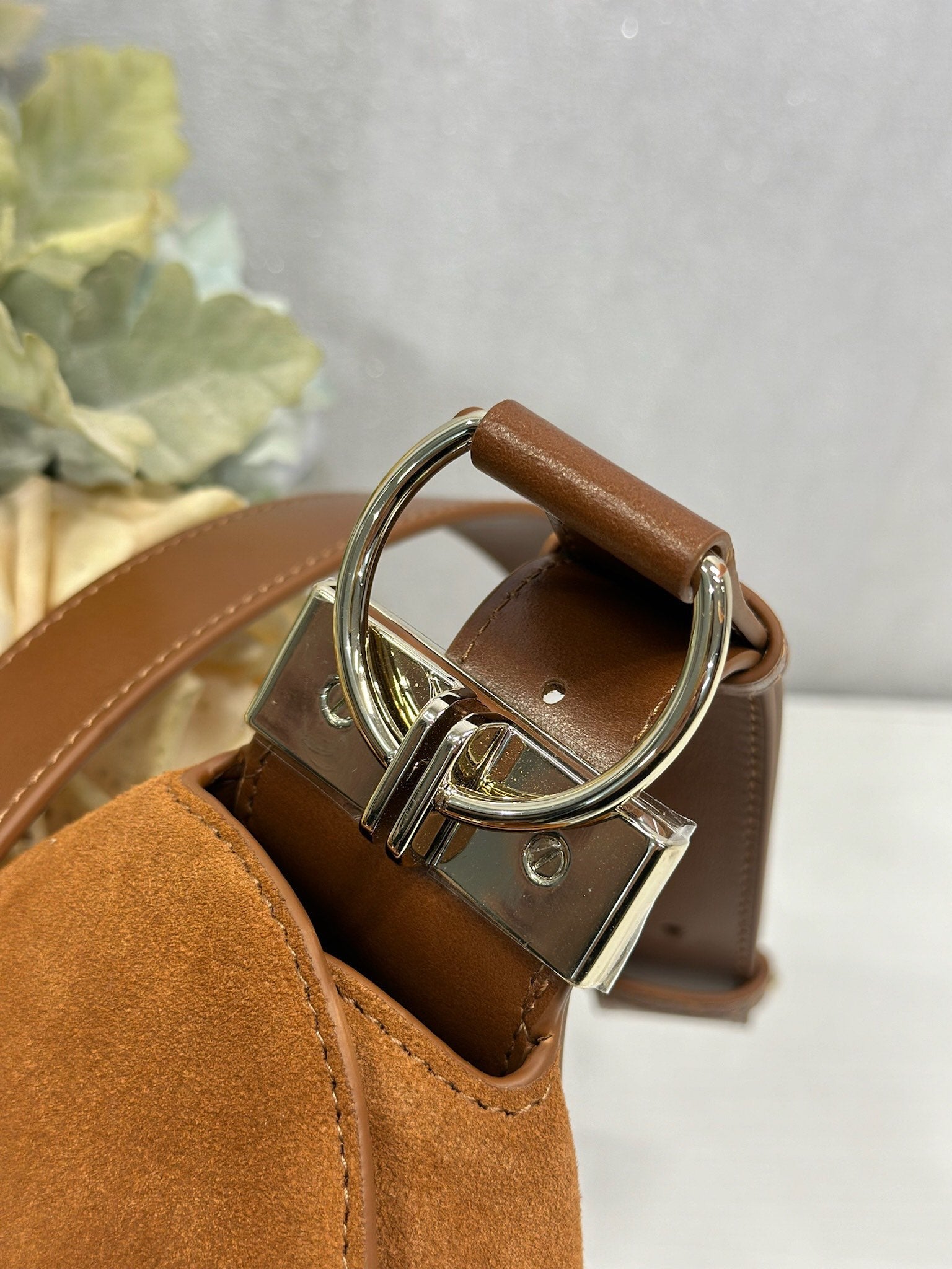 DIOR 26S DIORLY BAG 33 IN BROWN SUEDE