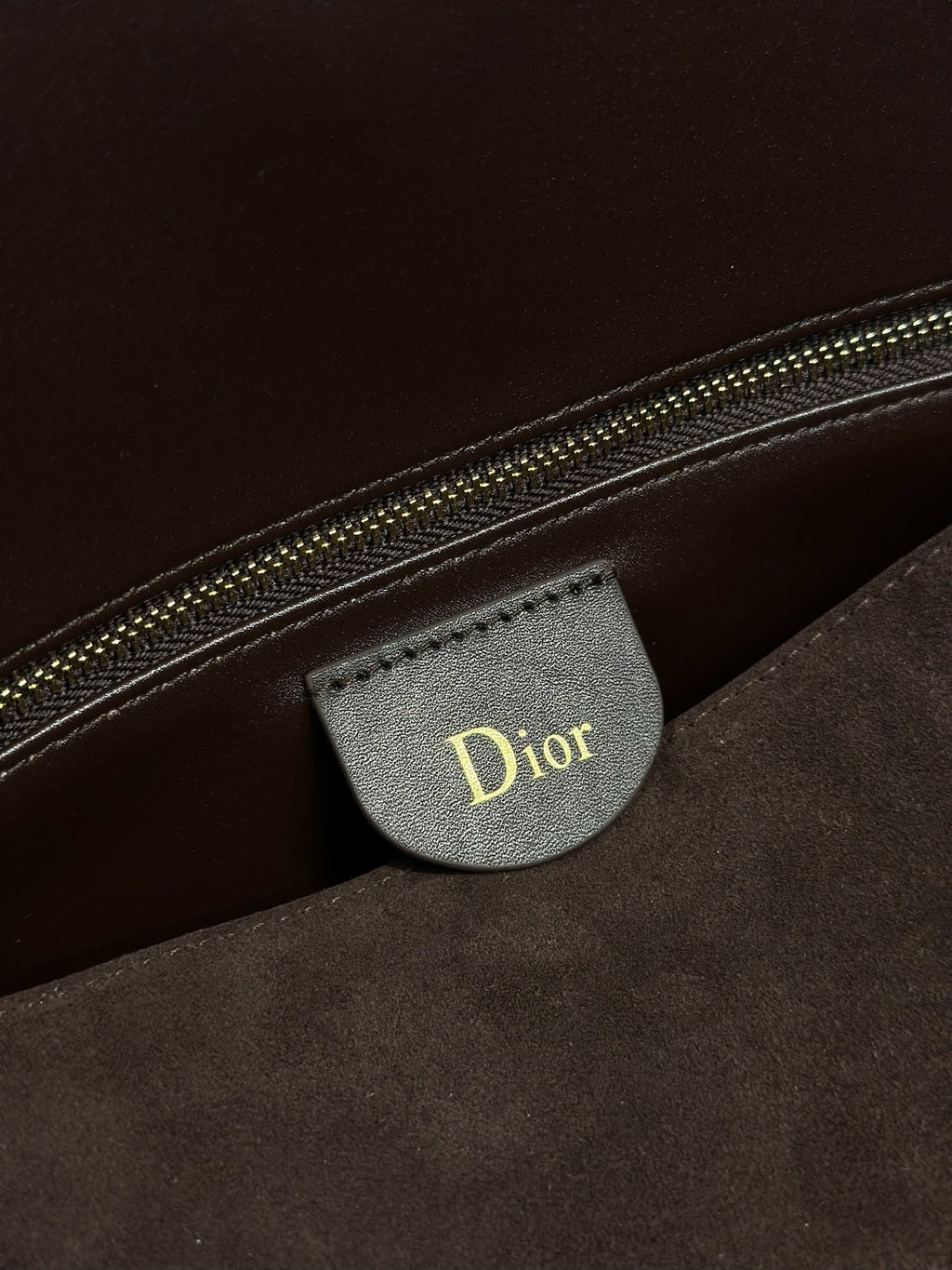 DIOR 26S DIORLY BAG 36 IN DARK BROWN SUEDE