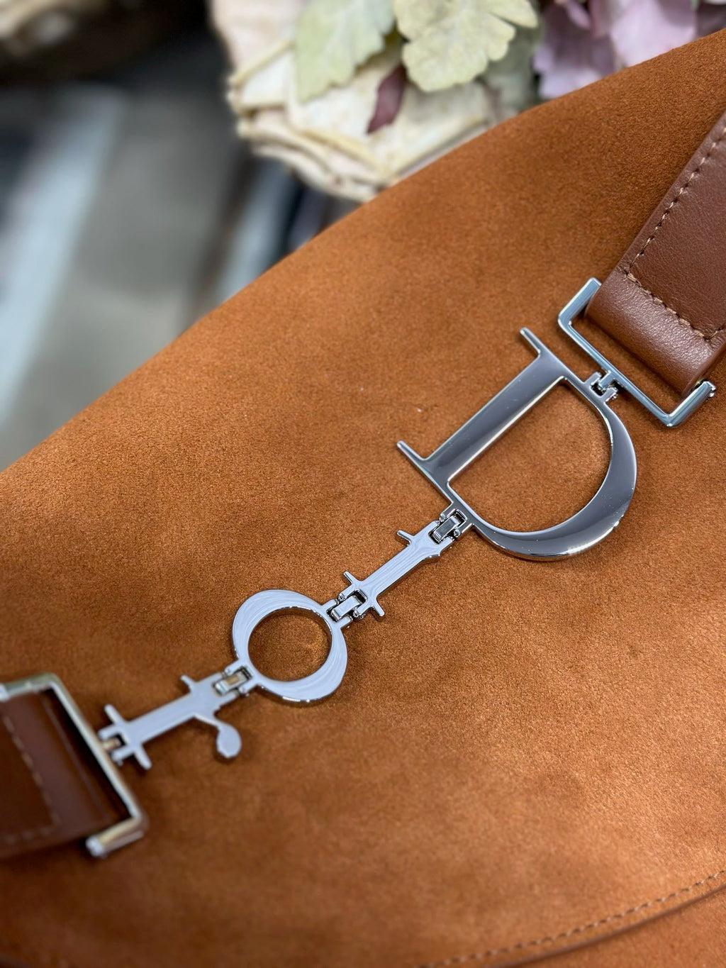 DIOR 26S DIORLY BAG 39 IN BROWN SUEDE