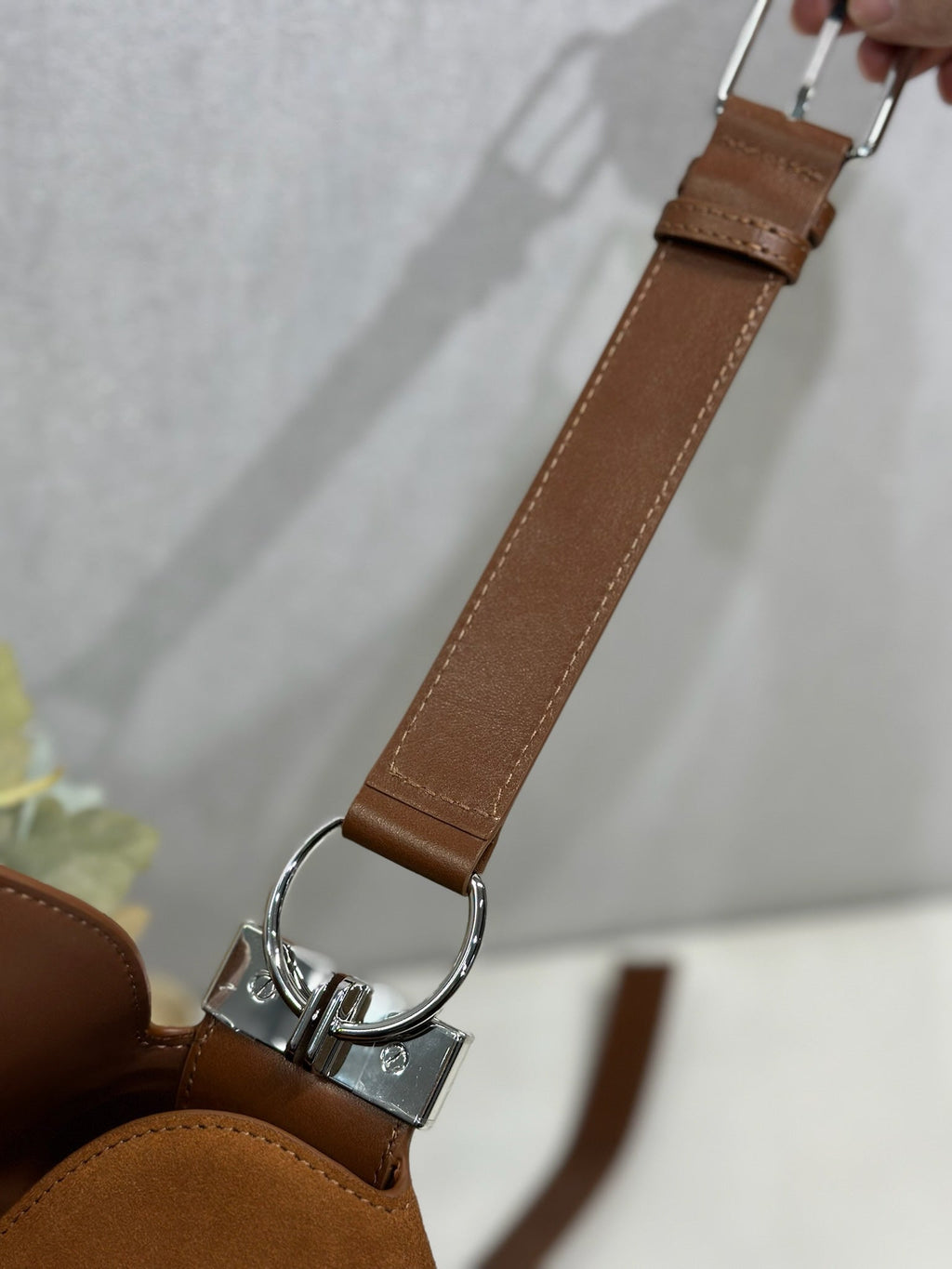DIOR 26S DIORLY BAG 39 IN BROWN SUEDE