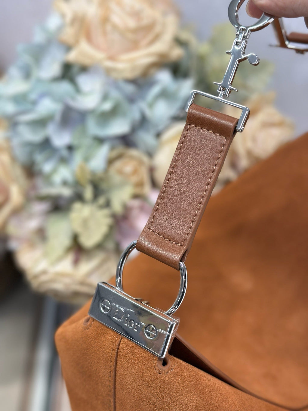DIOR 26S DIORLY BAG 39 IN BROWN SUEDE