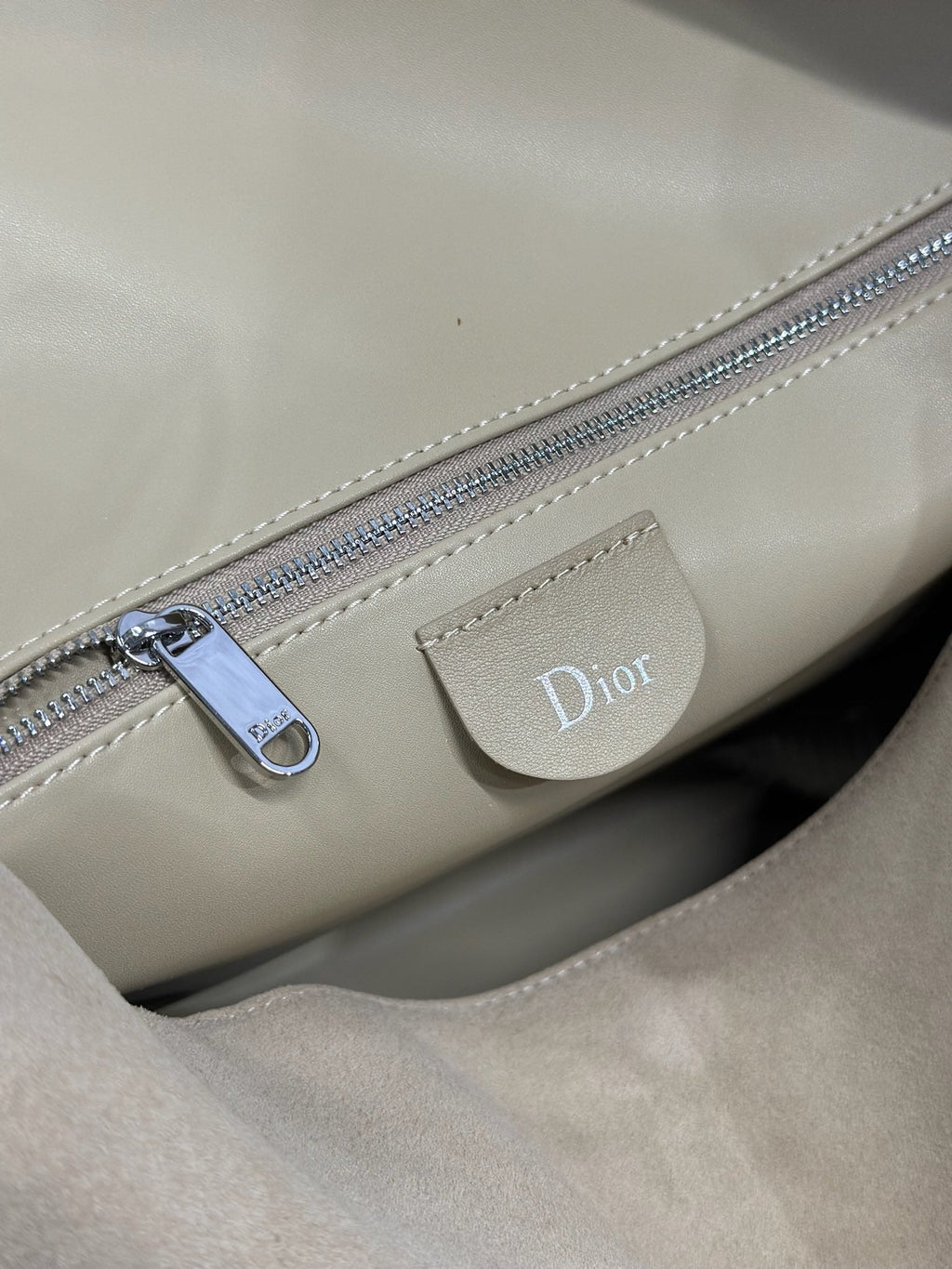 DIOR 26S DIORLY BAG 39 IN BEIGE SUEDE