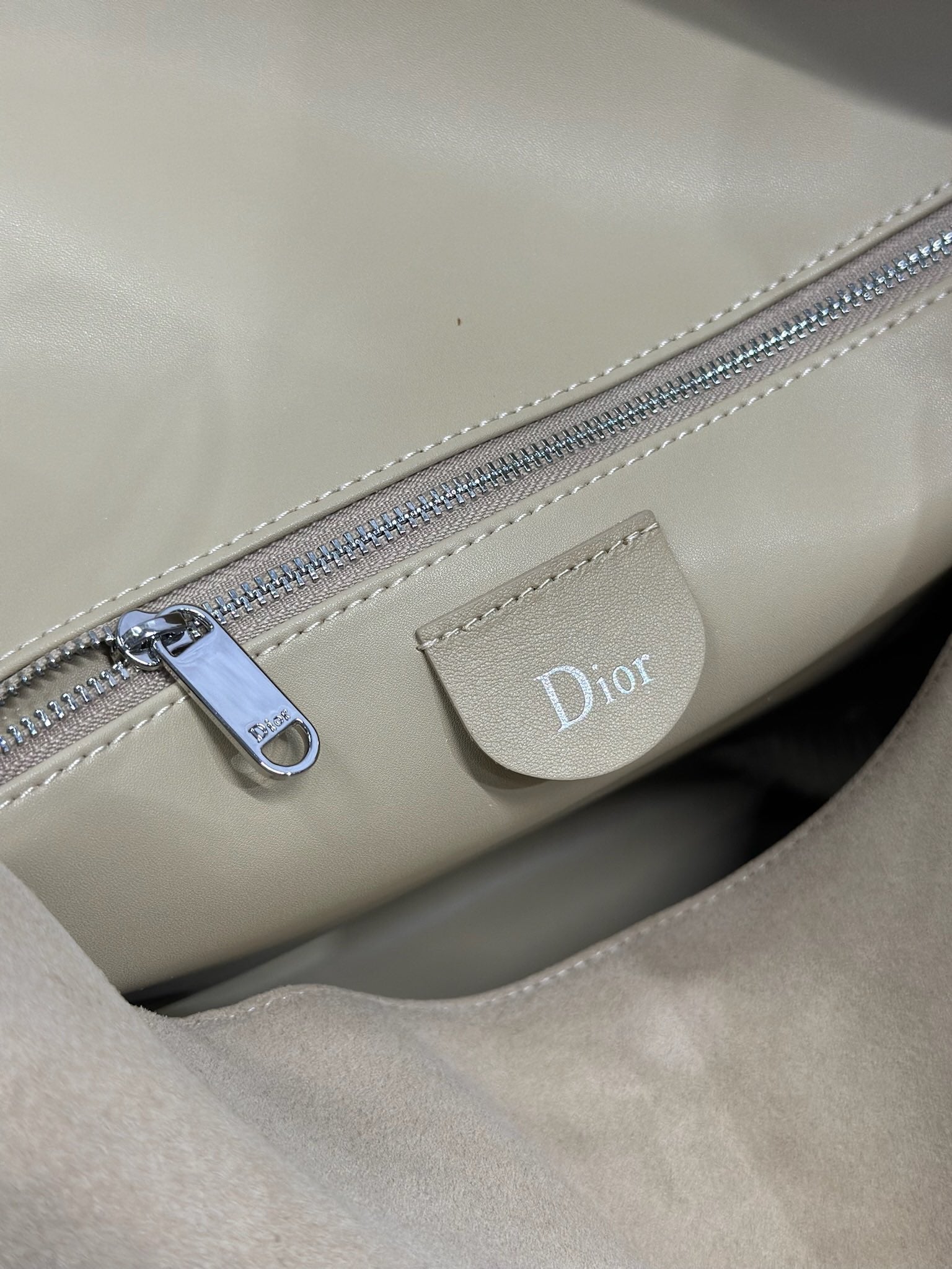 DIOR 26S DIORLY BAG 39 IN BEIGE SUEDE