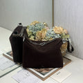 DIOR 26S DIORLY BAG 39 IN DARK BROWN SUEDE