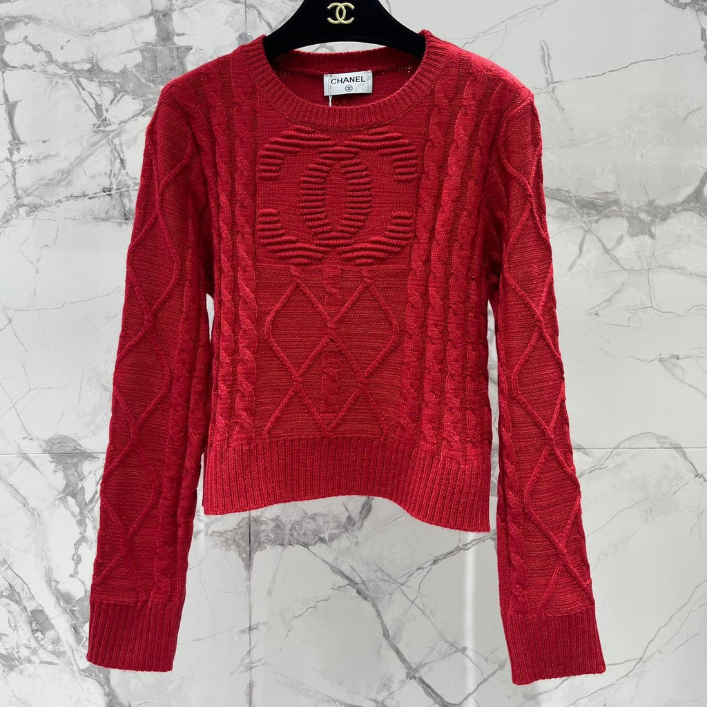 CHANEL 26S LONG-SLEEVE CREWNECK SWEATER 666