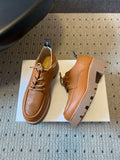CELINE 26S LACE-UP LOAFERS IN BROWN CALFSKIN