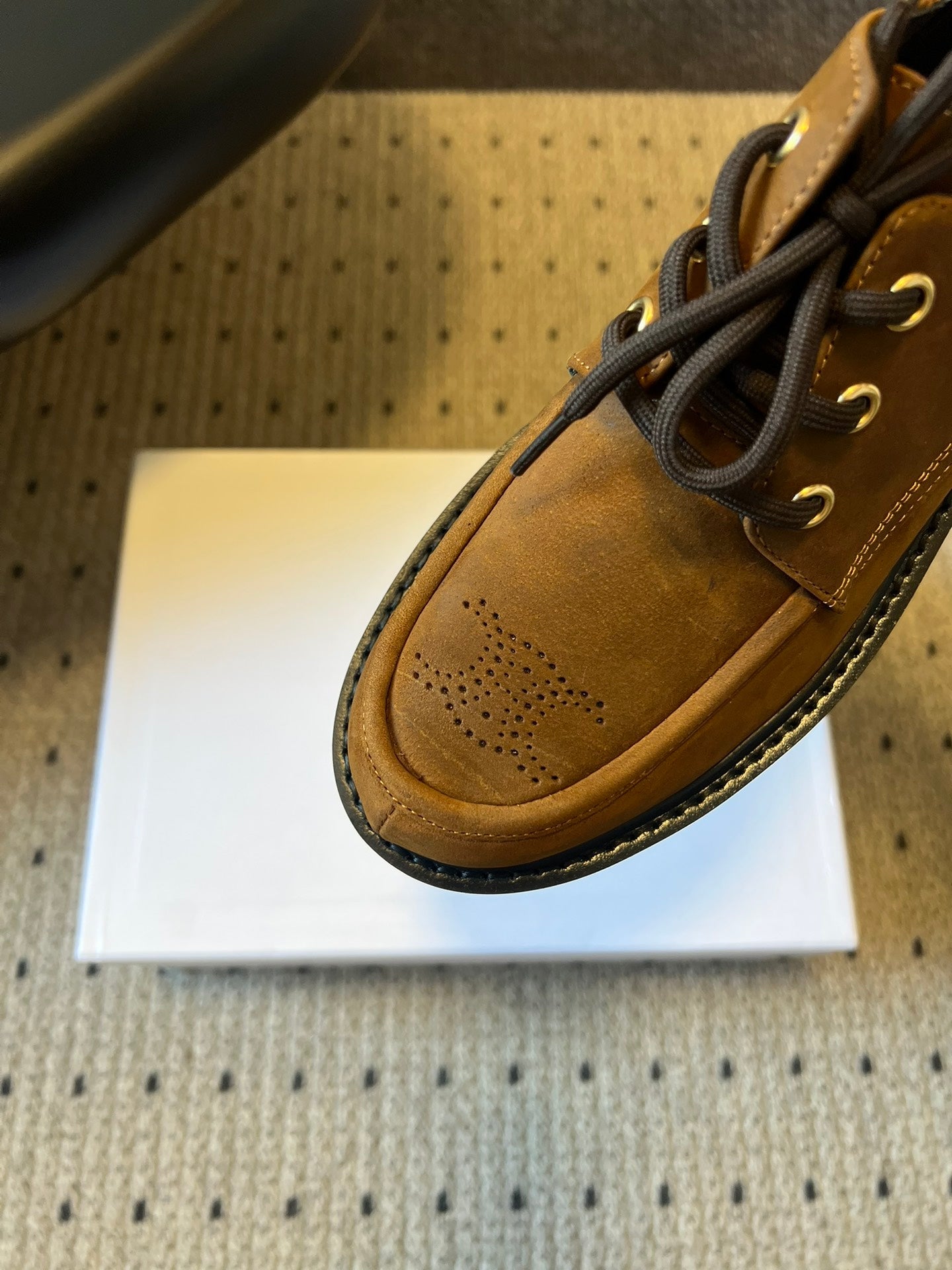 CELINE 26S LACE-UP LOAFERS IN DARK BROWN CALFSKIN