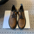CELINE 26S LACE-UP LOAFERS IN DARK BROWN CALFSKIN