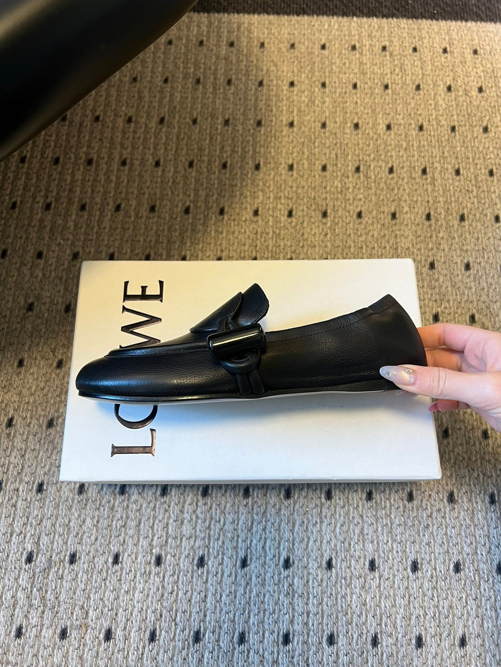 LOEWE 26S TOGGLE LOAFER 20MM IN BLACK SHINY CALFSKIN