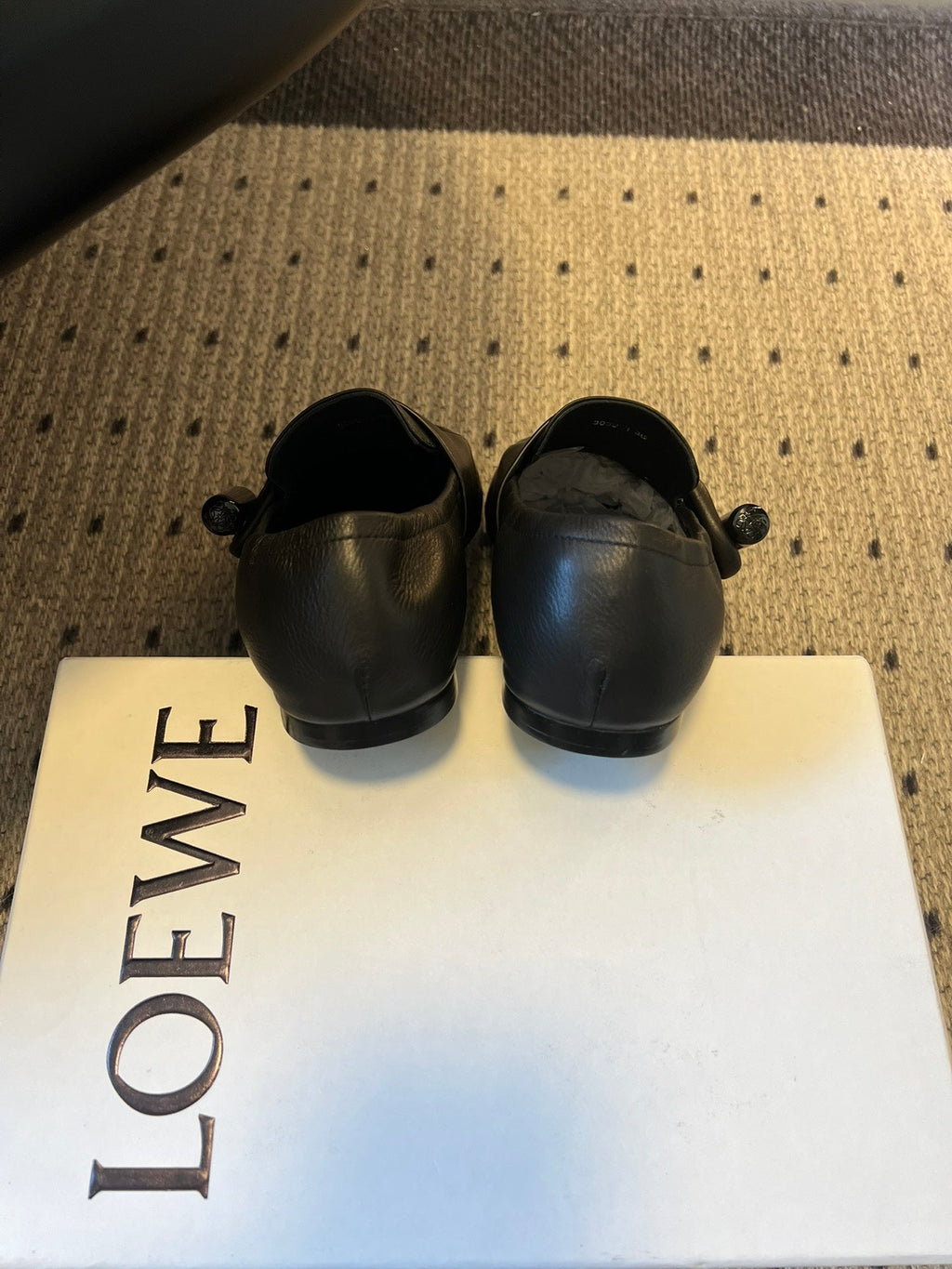 LOEWE 26S TOGGLE LOAFER 20MM IN BLACK SHINY CALFSKIN