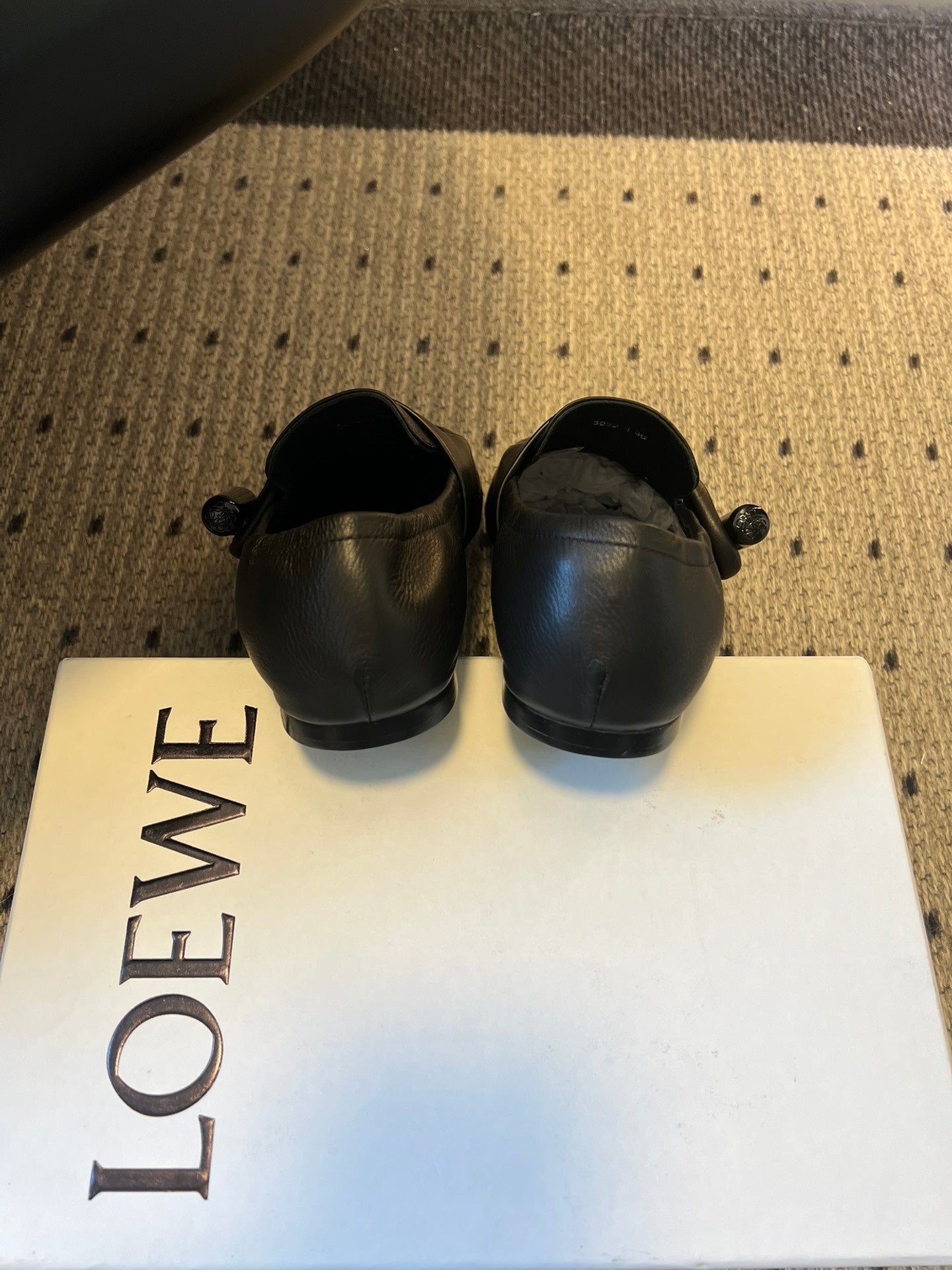 LOEWE 26S TOGGLE LOAFER 20MM IN BLACK SHINY CALFSKIN