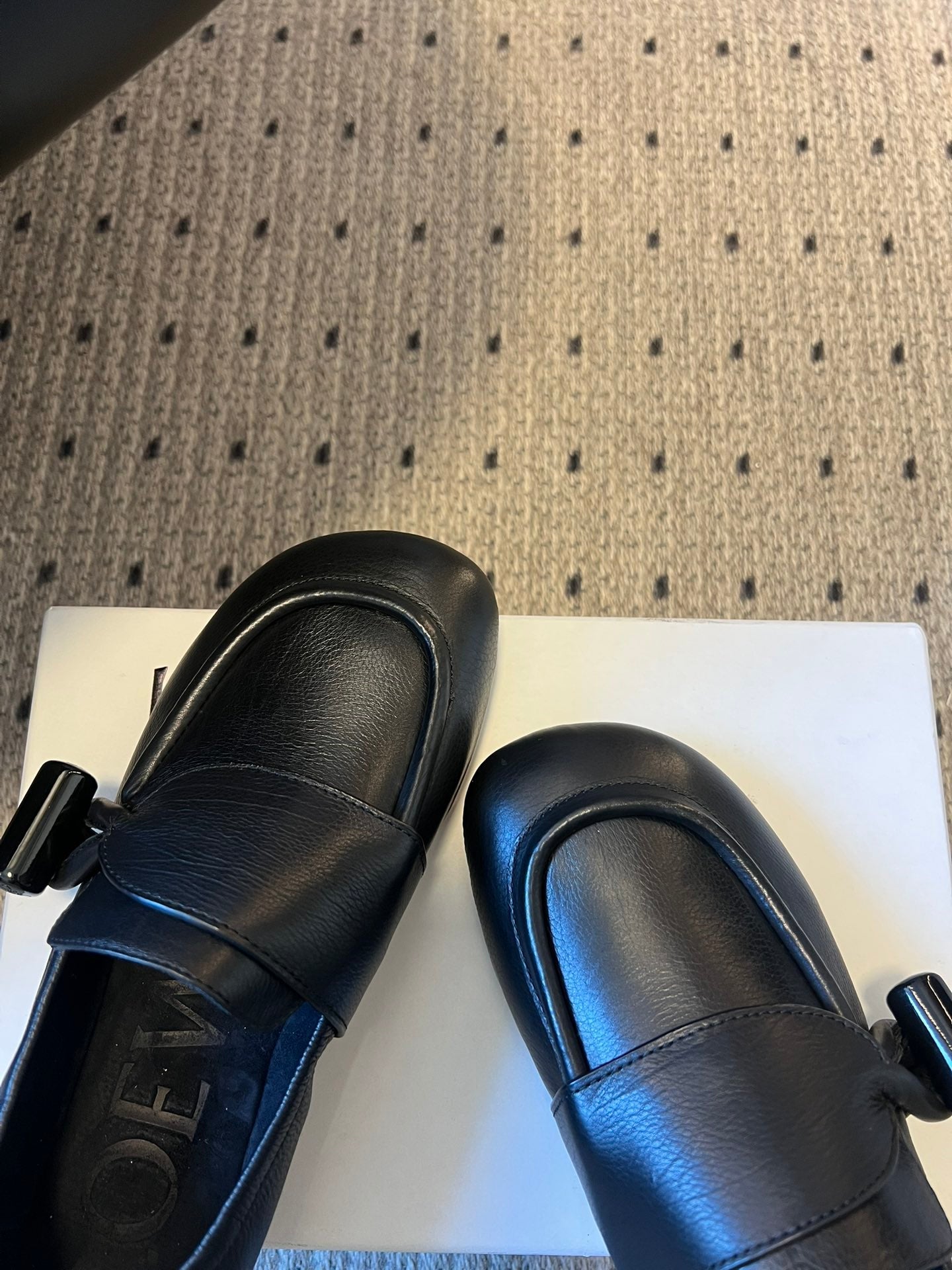 LOEWE 26S TOGGLE LOAFER 20MM IN BLACK SHINY CALFSKIN