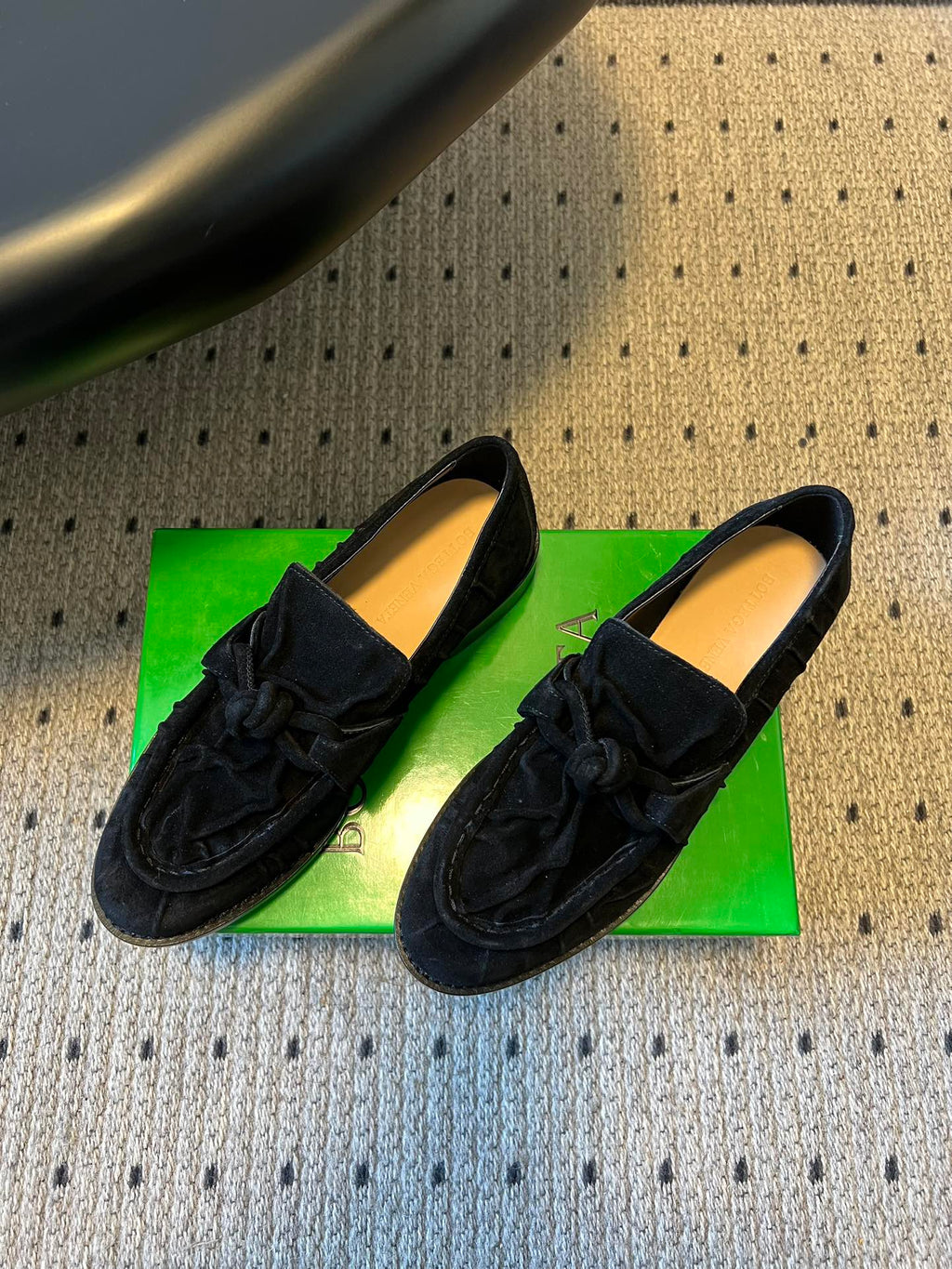 BOTTEGA VENETA 26S LOAFERS IN BLACK SUEDE