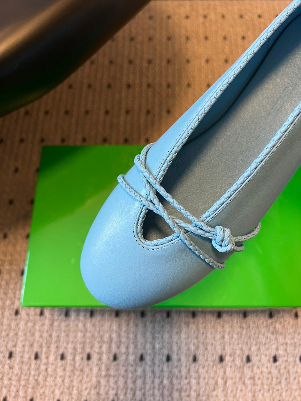 BOTTEGA VENETA 26S ESPADRILLE BALLET FLATS IN BLUE LAMBSKIN