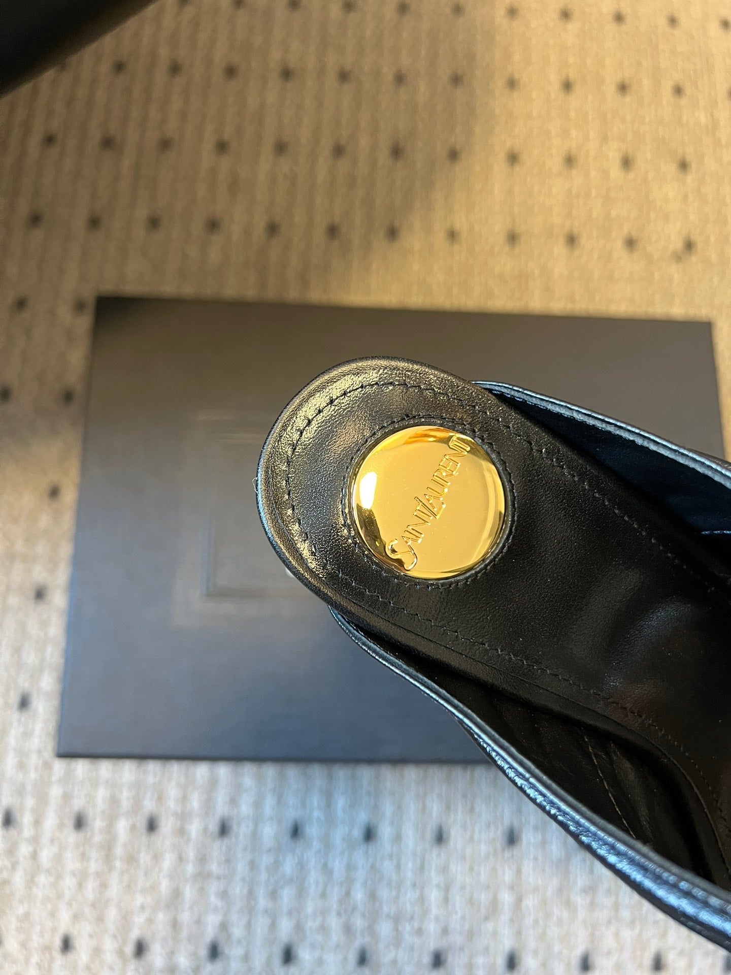 YSL 26S HEELED SANDALS 100 MM IN BLACK LAMBSKIN