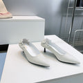 PRADA 26S PUMPS 55MM IN CREAM WHITE CALFSKIN