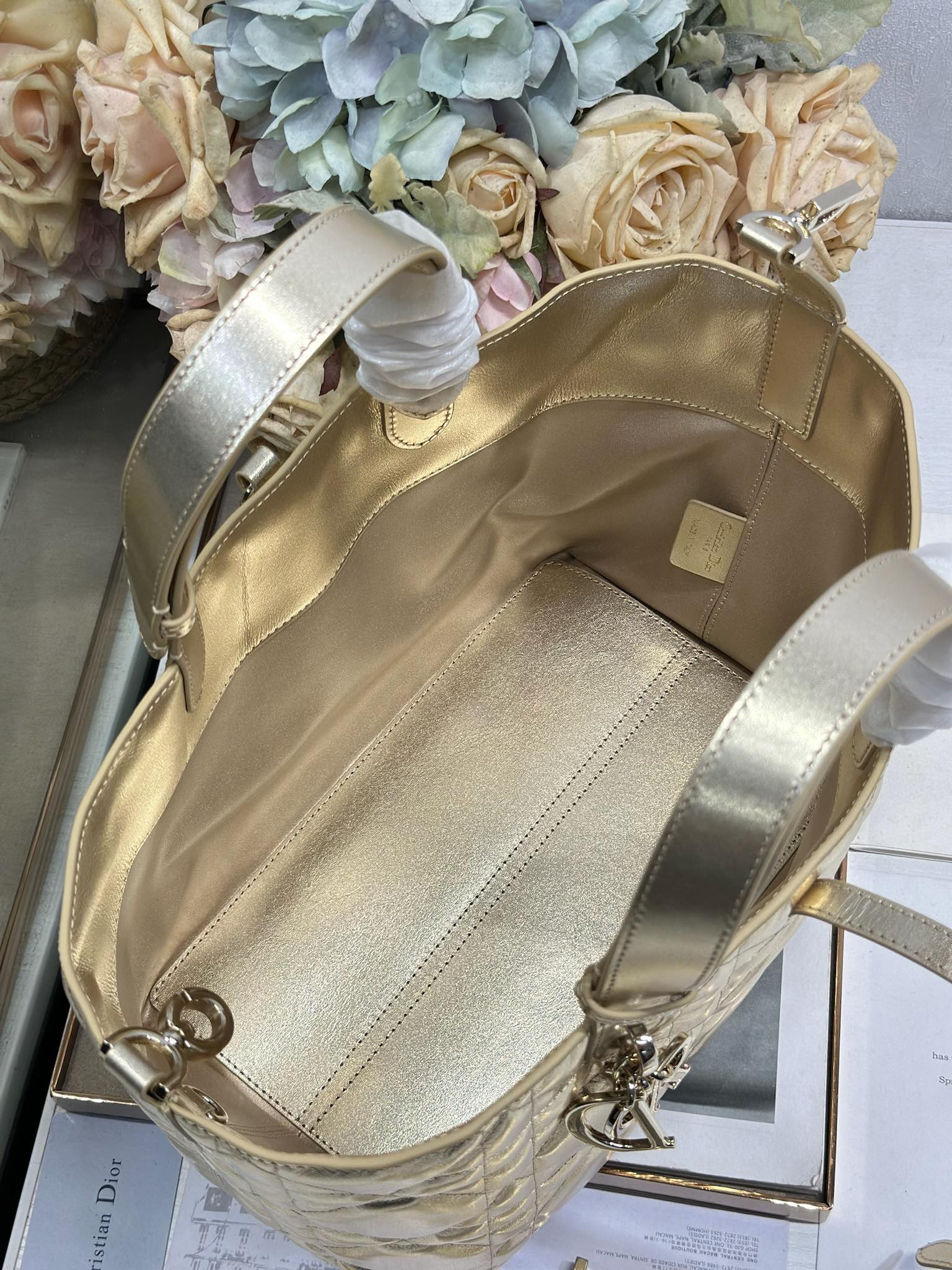 DIOR 26S TOUJOURS BAG 28 IN GOLD CALFSKIN