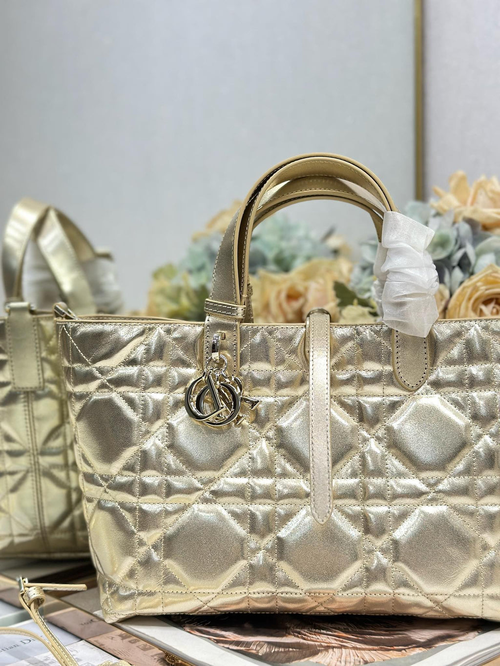 DIOR 26S TOUJOURS BAG 28 IN GOLD CALFSKIN