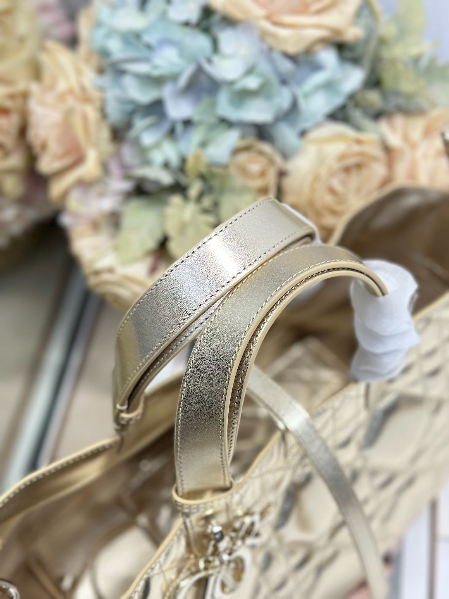 DIOR 26S TOUJOURS BAG 28 IN GOLD CALFSKIN