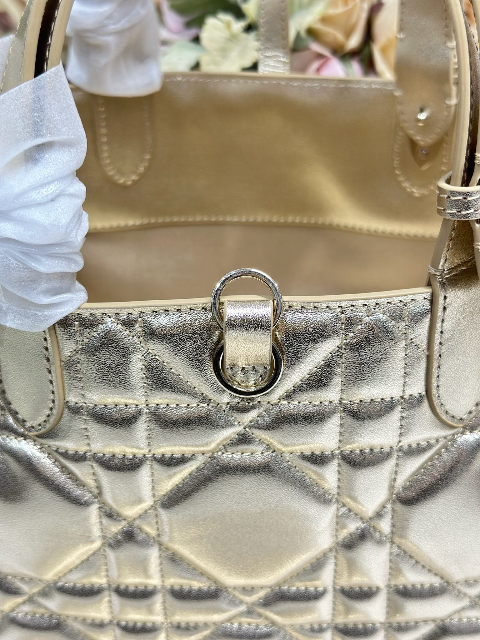 DIOR 26S TOUJOURS BAG 28 IN GOLD CALFSKIN