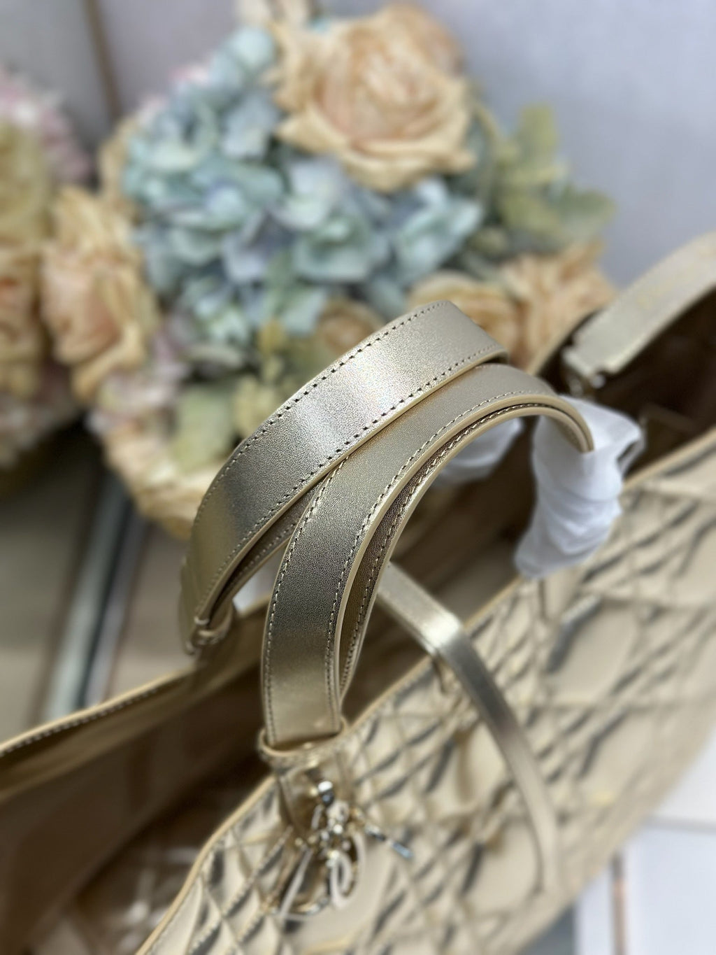 DIOR 26S TOUJOURS BAG 37 IN GOLD CALFSKIN