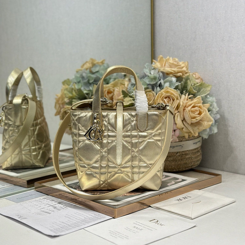 DIOR 26S TOUJOURS BAG 18 IN GOLD CALFSKIN
