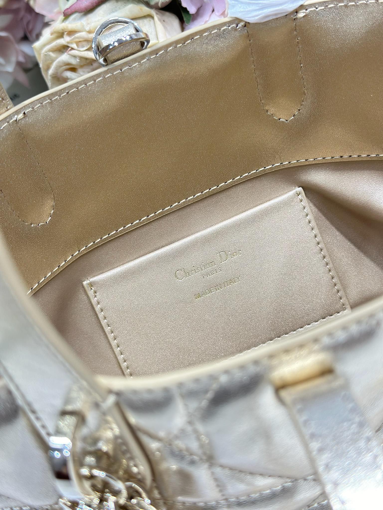 DIOR 26S TOUJOURS BAG 18 IN GOLD CALFSKIN