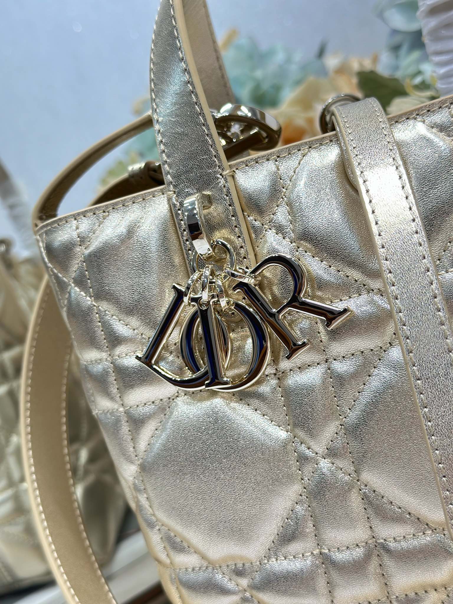 DIOR 26S TOUJOURS BAG 18 IN GOLD CALFSKIN