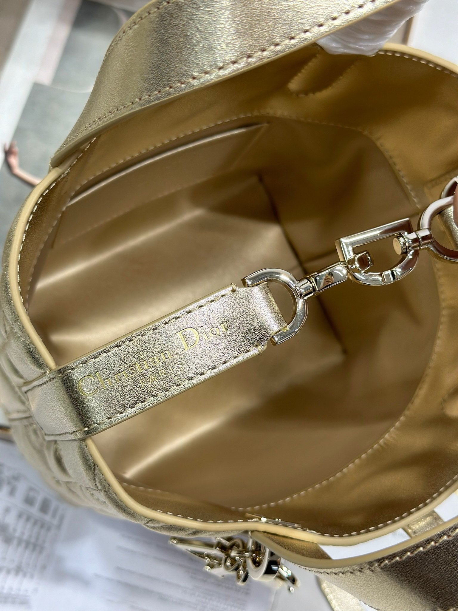 DIOR 26S TOUJOURS BAG 18 IN GOLD CALFSKIN