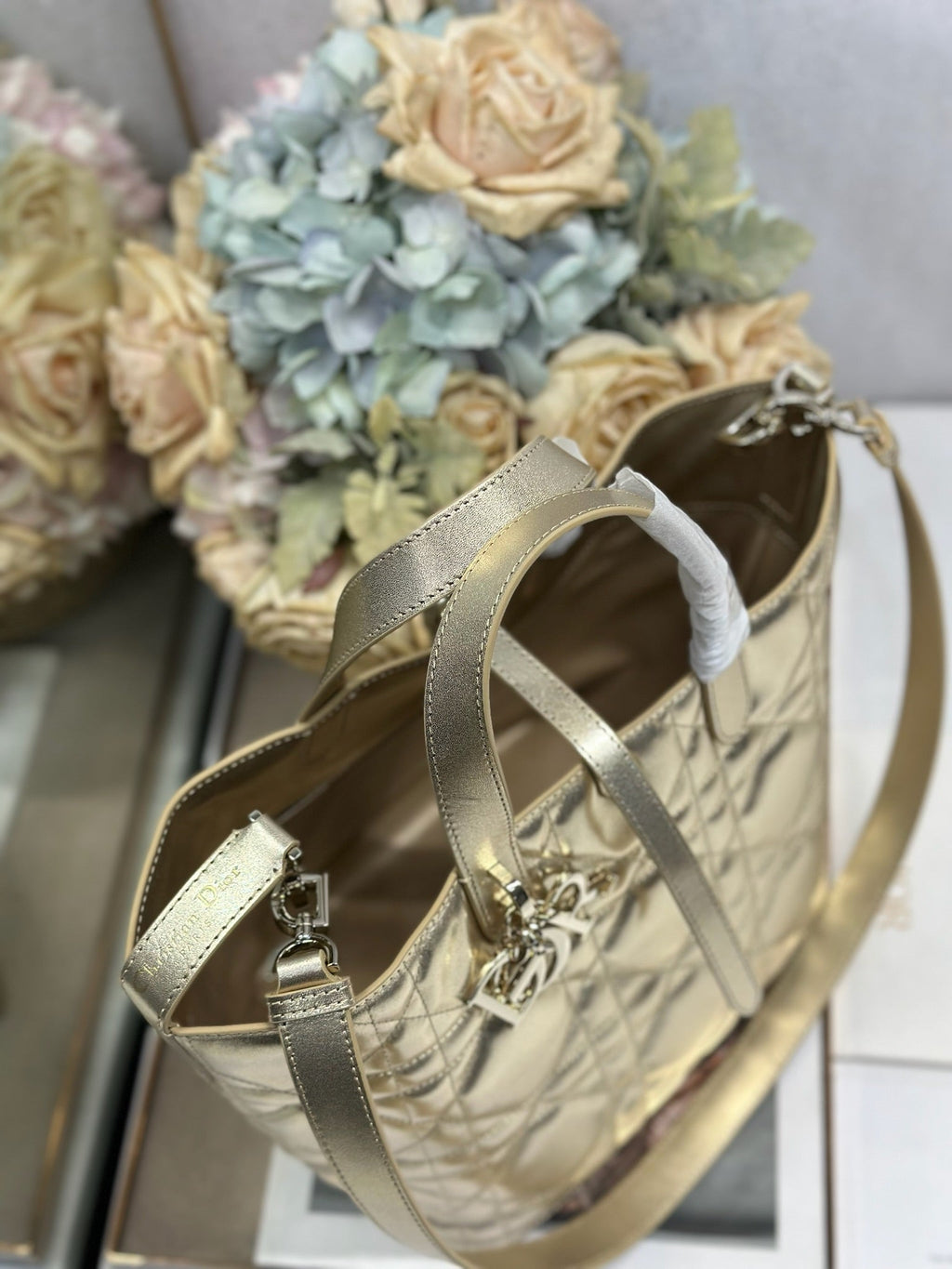 DIOR 26S TOUJOURS BAG 23 IN GOLD CALFSKIN
