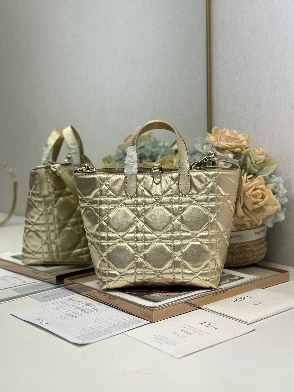 DIOR 26S TOUJOURS BAG 23 IN GOLD CALFSKIN