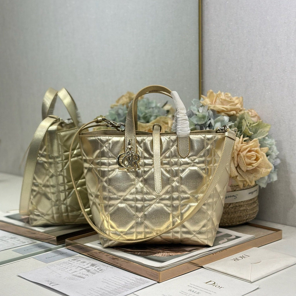 DIOR 26S TOUJOURS BAG 23 IN GOLD CALFSKIN